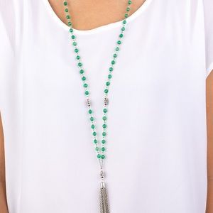 Tassel takeover green necklace